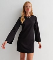 New Look Black Long Wide Sleeve Mini Tunic Dress